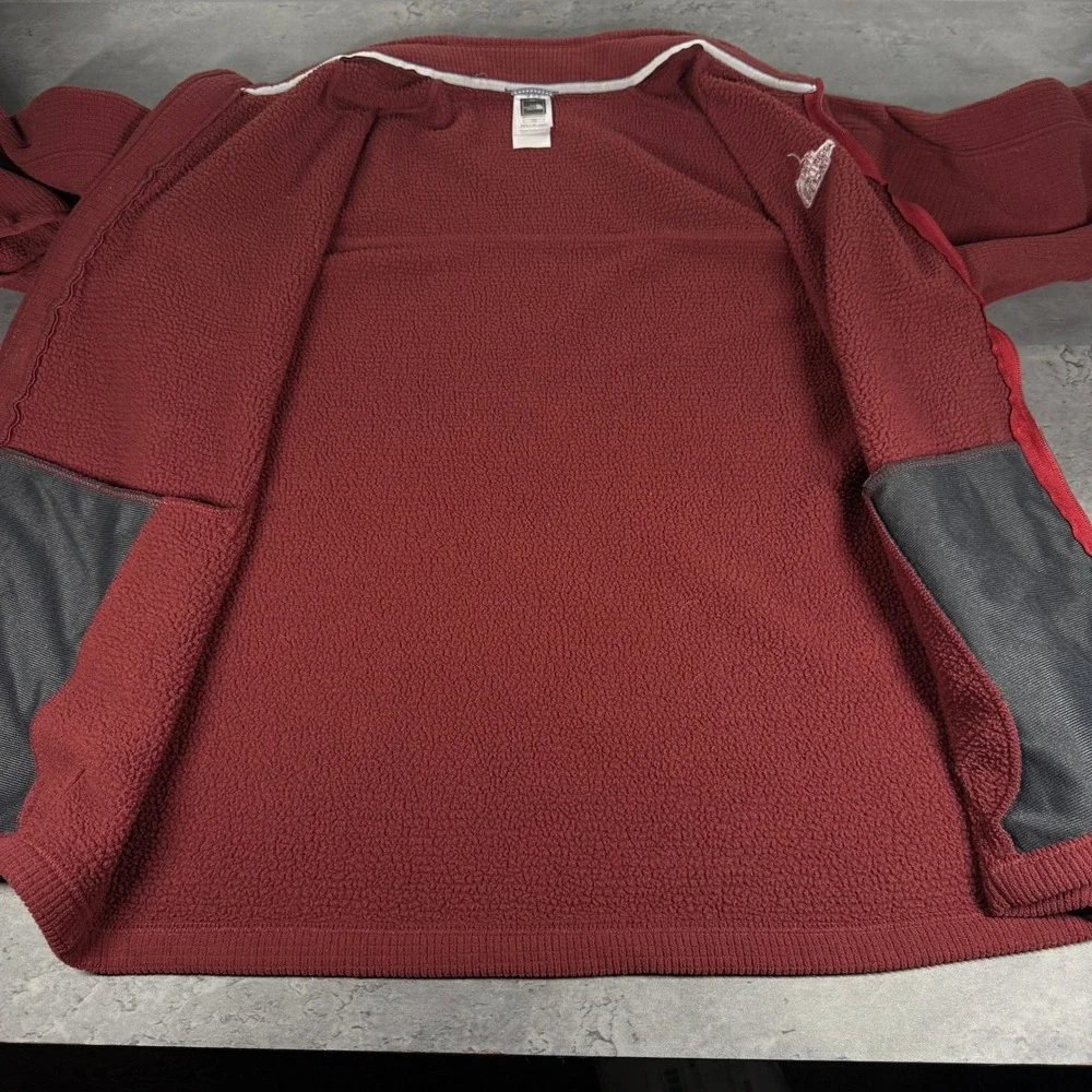 North Face Jacket Mens Large Burgundy Maroon Full Zip‎ Apex Bionic Grid Fleece